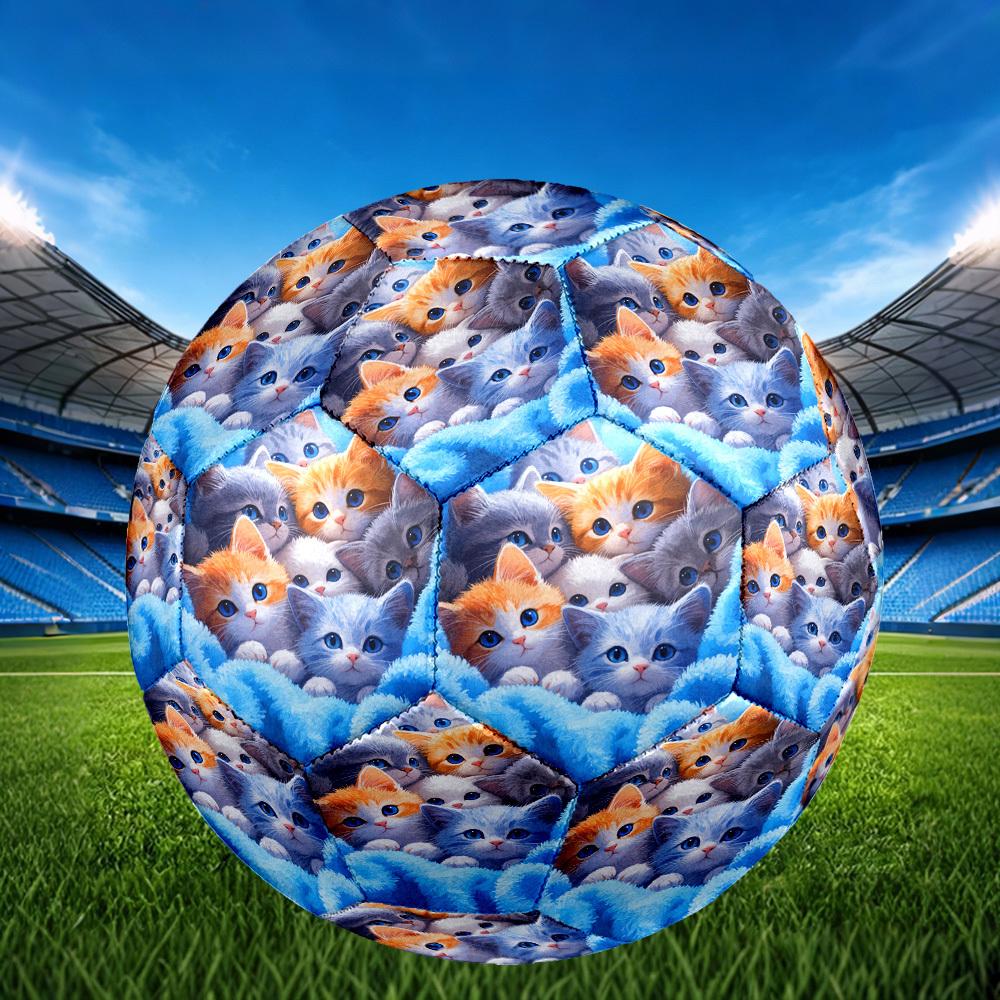 1pc Cuddly Kittens Blanket Theme Soccer Ball Football, Size 5, Lightweight PVC, Outdoor Training Soccer Ball,Gift c65141