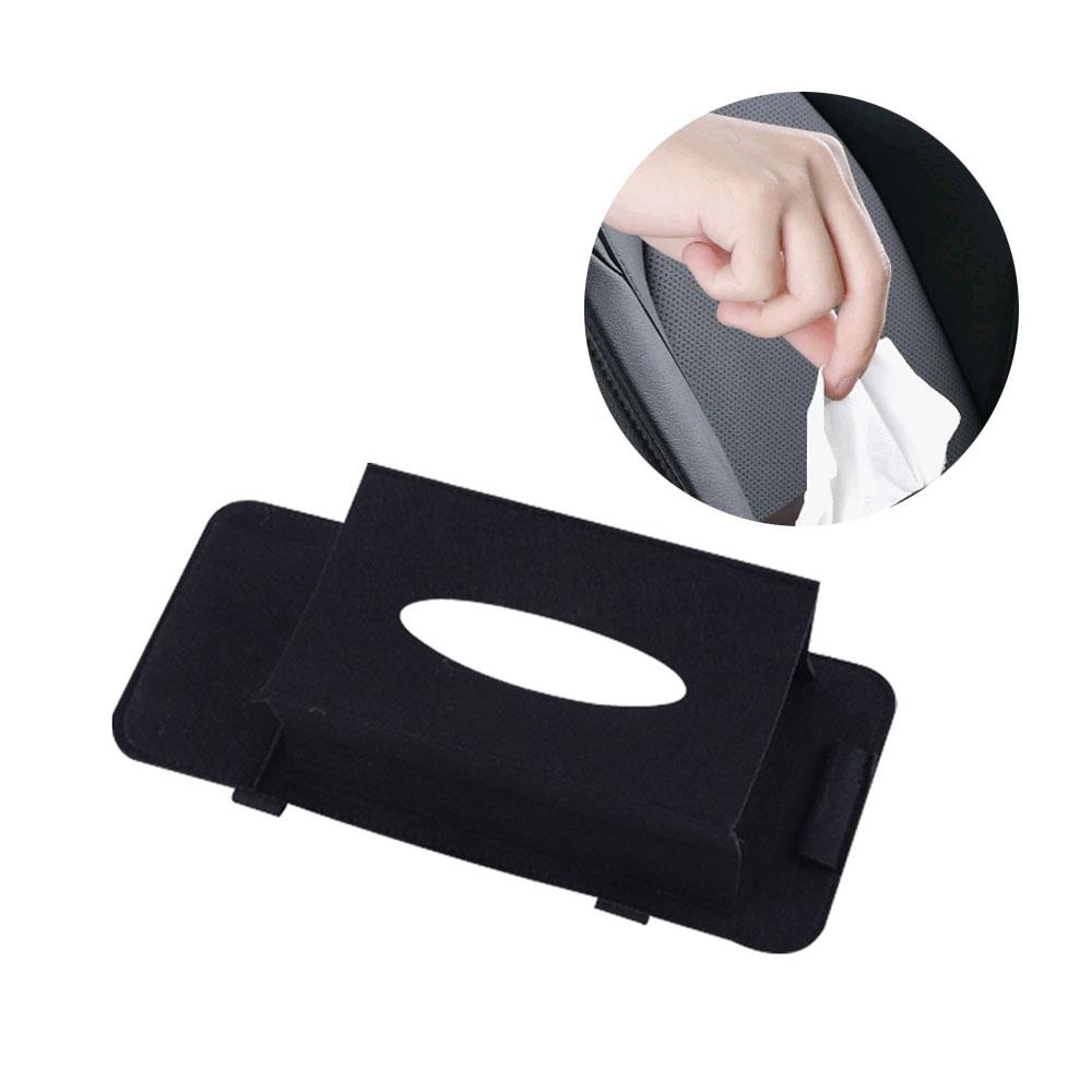 1Pc Creative Car Sunshade Tissue Box Paper Towel Bag MultiFunction Felt Car Hanging Seat Car Interior Storage Box Supplies