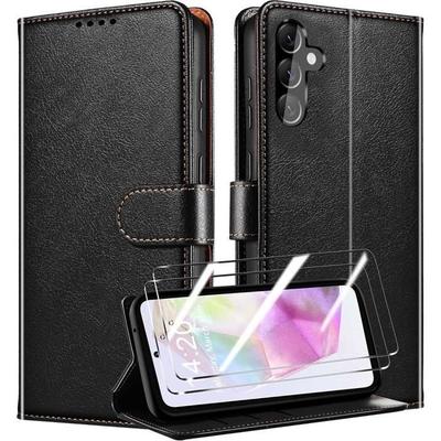 Protective Case - BOOLING - for Samsung Galaxy A35 5G - PU Leather and Shockproof TPU - Adjustable Stand Function