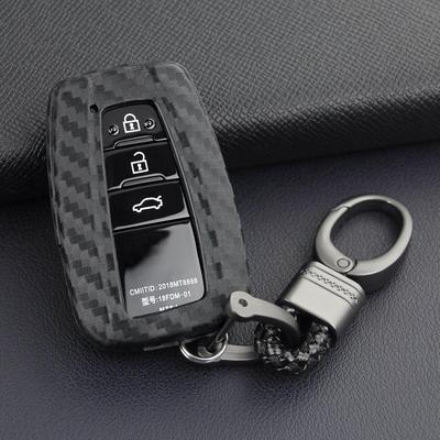 Toyota Camry/CHR/IZOA/RAV4 Silicone Carbon Fiber Key Case