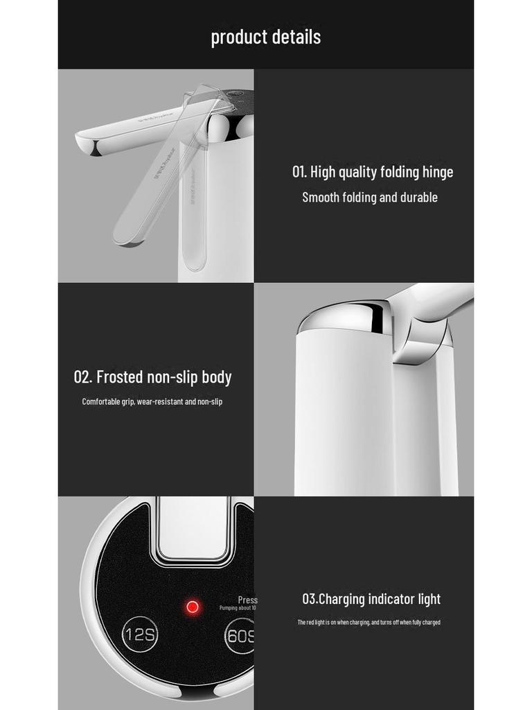 Rechargeable Folding Electric Water Dispenser with Insect-Proof Feature