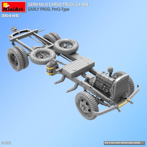 Miniart 1/35 Scale German 3-Ton Cargo Truck 3,6-36S Early Model PmQ Type Plastic Model MA35445