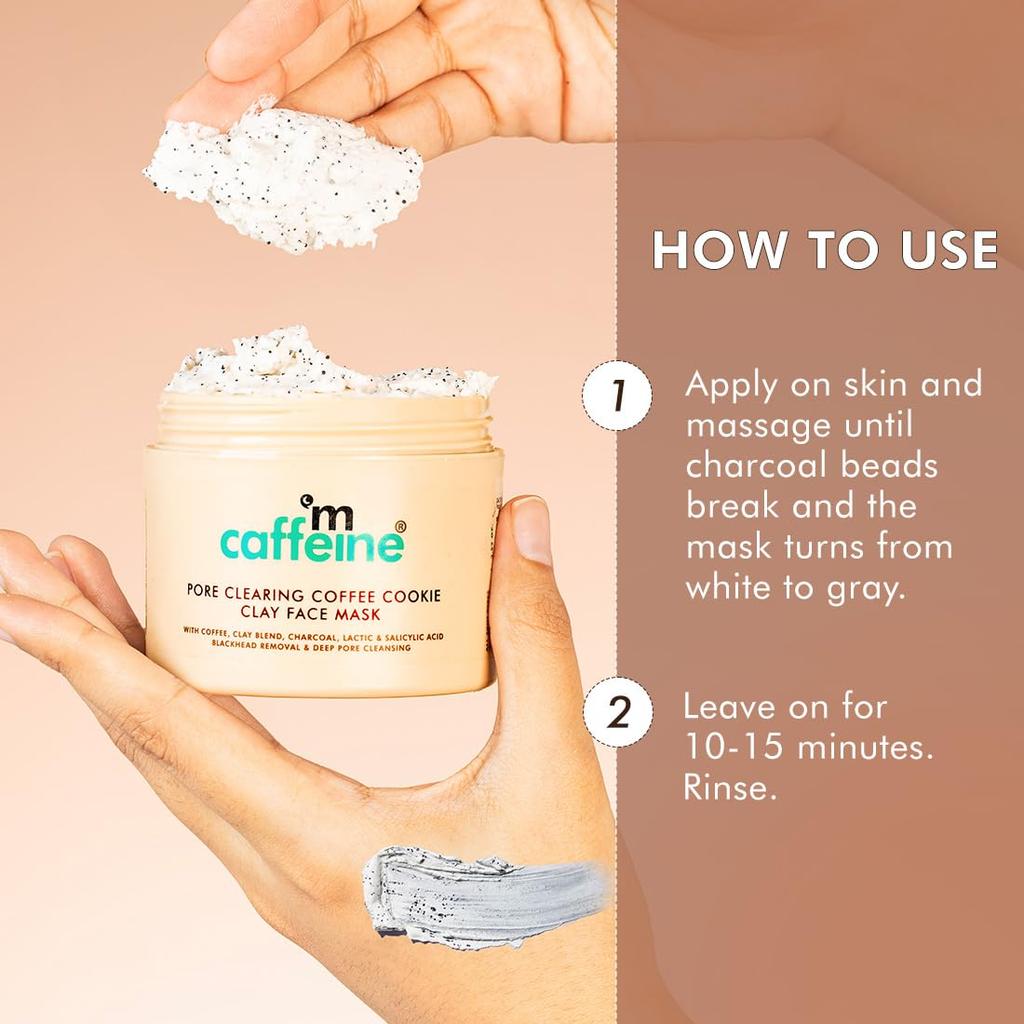mCaffeine Pore Cleanse Coffee Cookie Detan Face Mask 100g For All Skin Types Blackhead Control