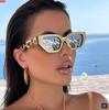 New Fashion Cat Eye Sunglasses Women Luxury Brand Designer Metal Chain Leg Black Glasses Sun Glasses for Female UV400 Eyewear