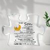 Heartfelt Message Puzzle Plaque for Son - Inspirational Desktop Decor with "To My Son" Quote, Nurseries, Home Desk Living Room Acrylic Decoration, Cl