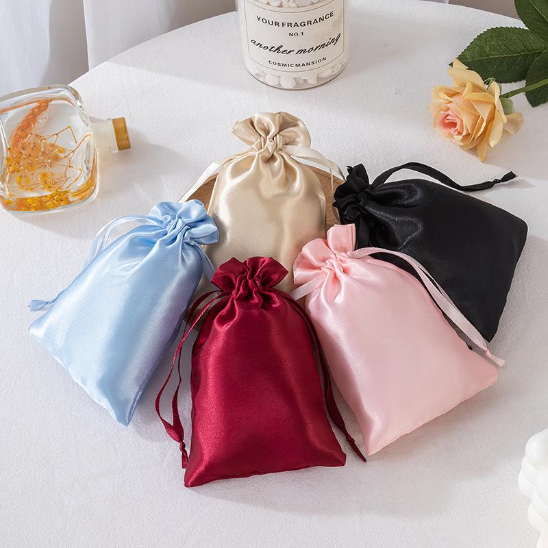 Silk Satin Drawstring Jewelry & Gift Pouch Bag