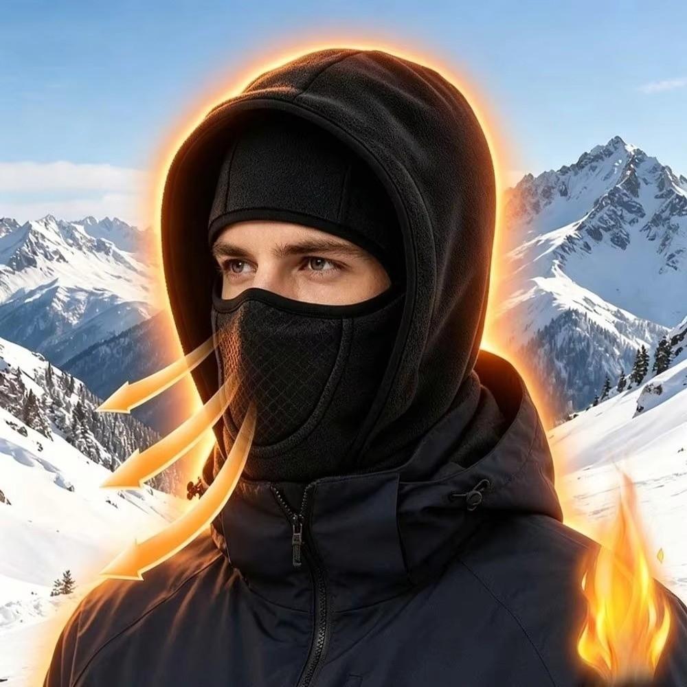 Fleece Lining Winter Balaclava Hat Thermal Insulation Face Neck Warmer Unisex Winter Outdoor Cap