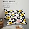 3-piece rural farm style cow flower pattern printed down duvet cover (1 duvet cover+2 pillowcases, no core) bedding set