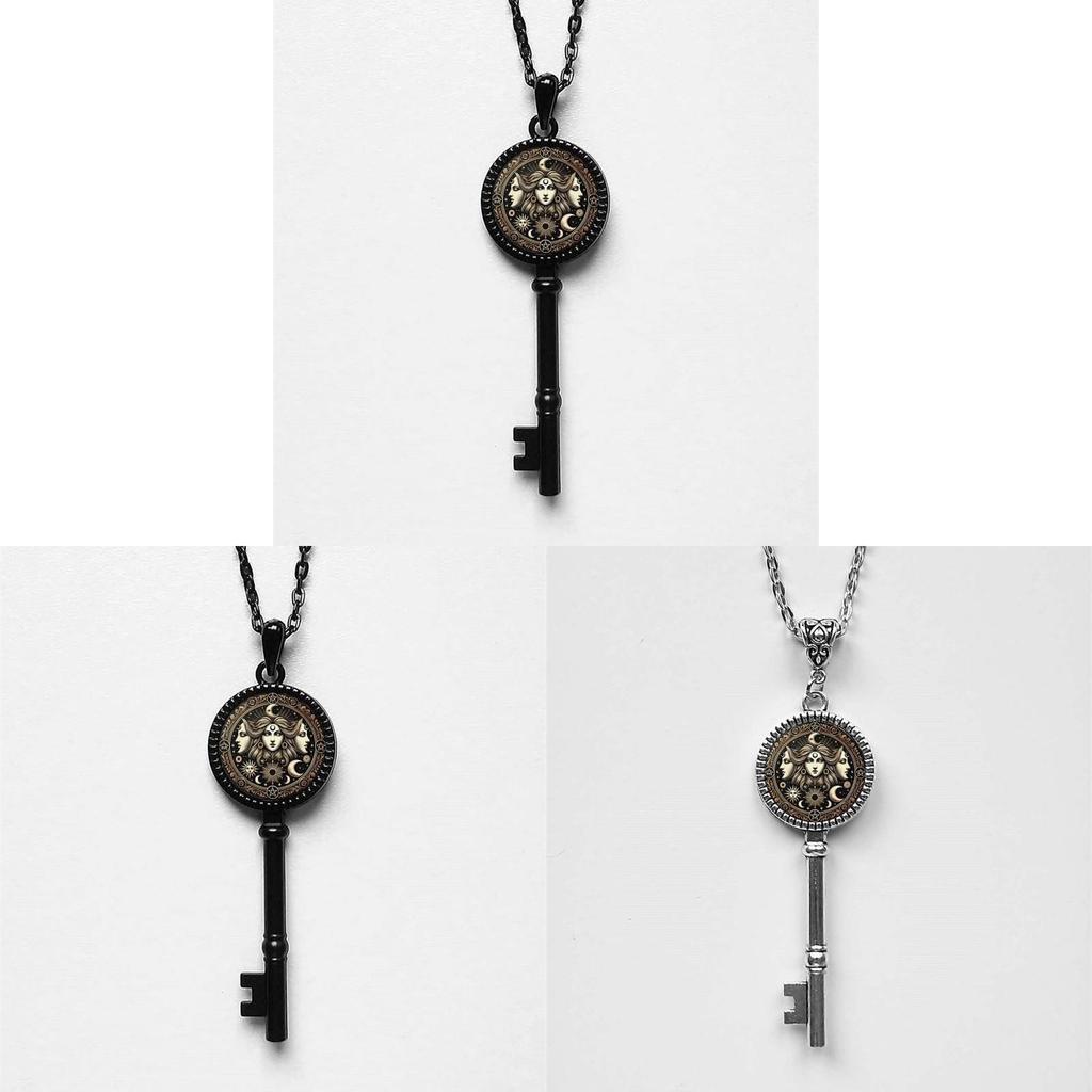 Geometric Moon Star Pendant Necklace With Electroplated Finish For Ladies