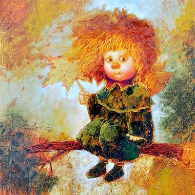 Pittura diamante rotondo Ragazzo sull'albero Ricamo Punto croce Strass Mosaico Decorazioni per la casa