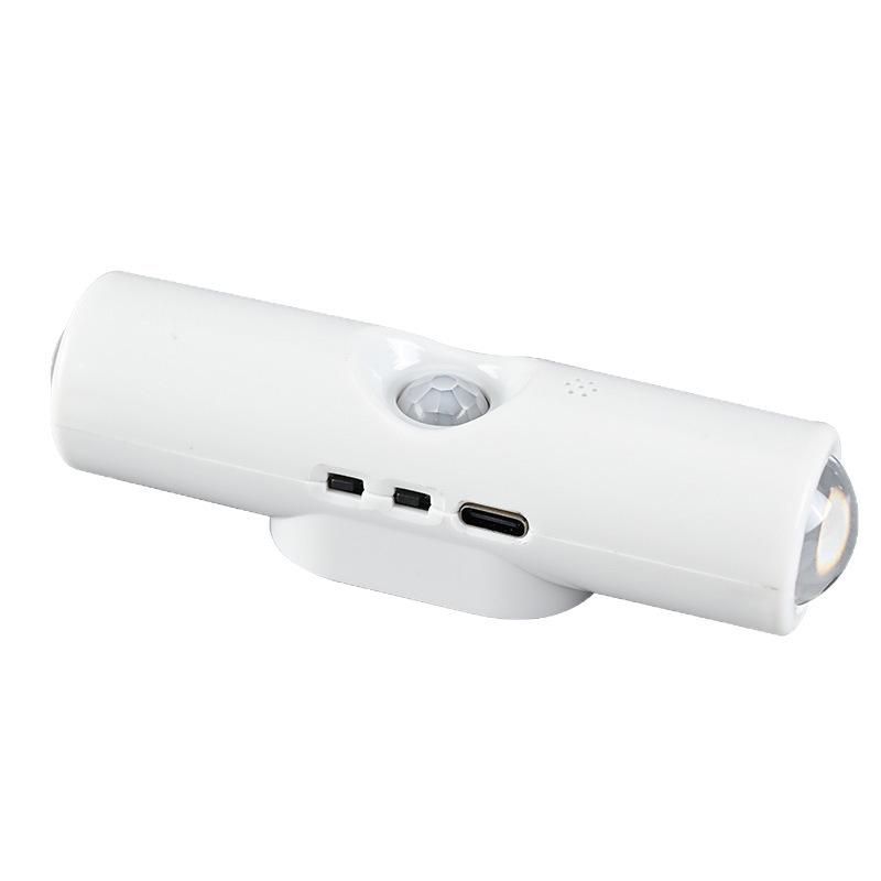 Rechargeable Dual-Head Cat Eye Wall Light with Smart Motion Sensor for Bedroom, Wardrobe, Wine Cabinet, and Entrance