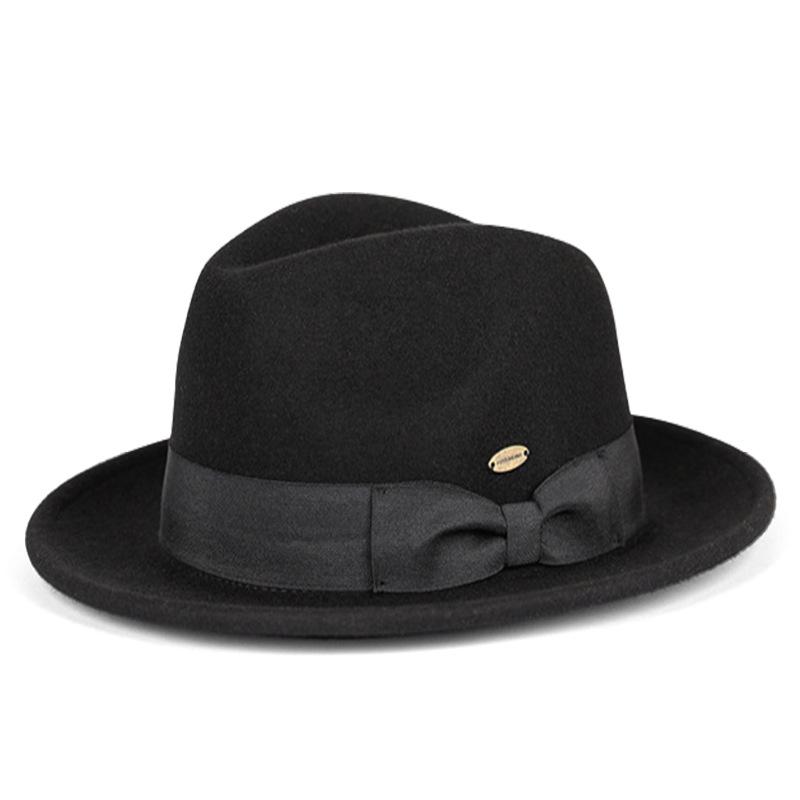

Шляпа с большими полями из шерсти, широкополая шляпа в стиле джаз, ковбойская шляпа для осени и зимы, британская джентльменская шляпа, удобная модная теплая фетровая шляпа L(58-60CM)