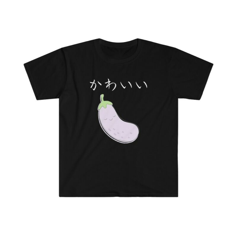 Buy Kawaii Eggplant Cute Vegetable Tee Japanese Hiragana Unisex