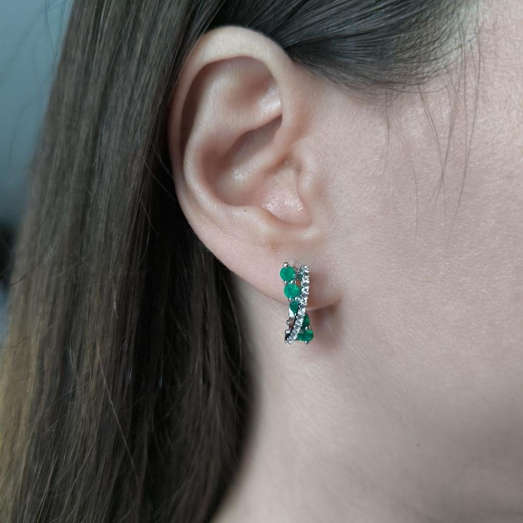 Серебряные серьги с натуральным агатом 1.395ct (2189558)