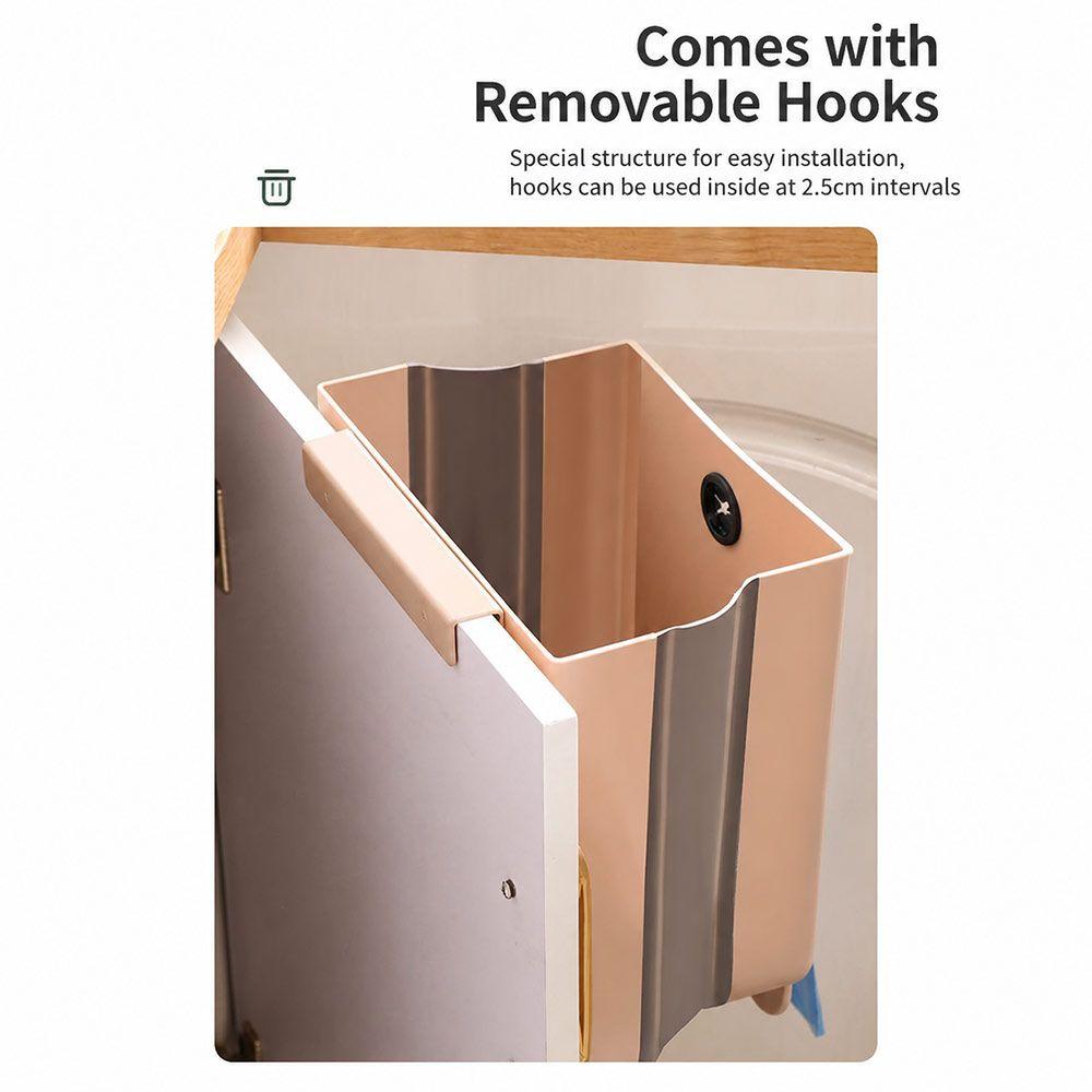 Foldable Hanging Trash Can Wide Opening Kitchen Compost Bin Wall Mounted Garbage Can Cabinet Door