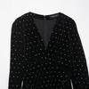 European & American Style 2025 Winter Shiny Beaded Velvet Dress