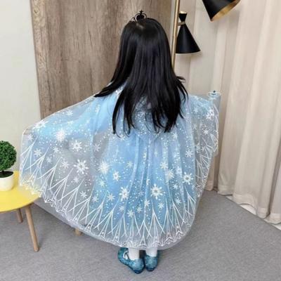 Kostým princeznej plášť Detský plášť s kapucňou Na hranie Modrá sieťovaná dekorácia Párty Cosplay