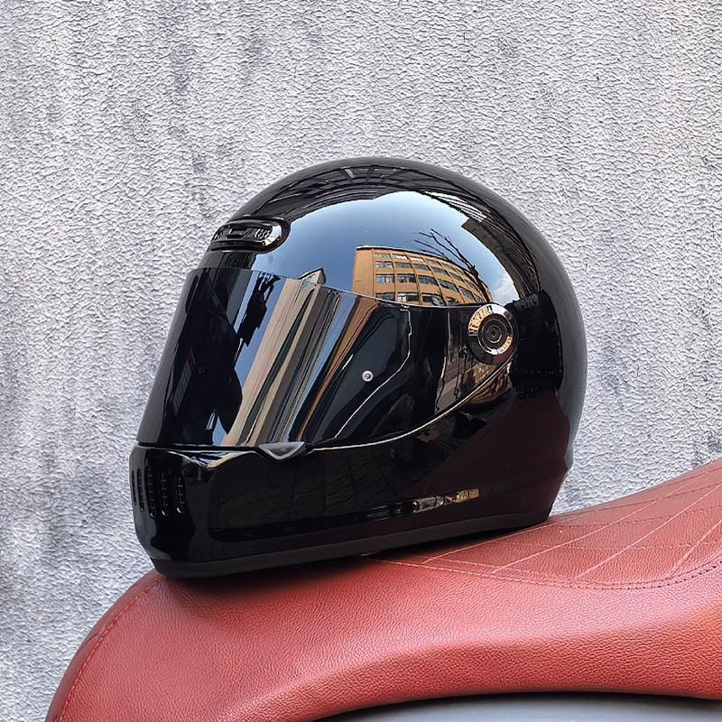 Full Face Motorcycle Helmet Men Women ABS Retro Cruiser Style All Season Use With Multiple Color Options