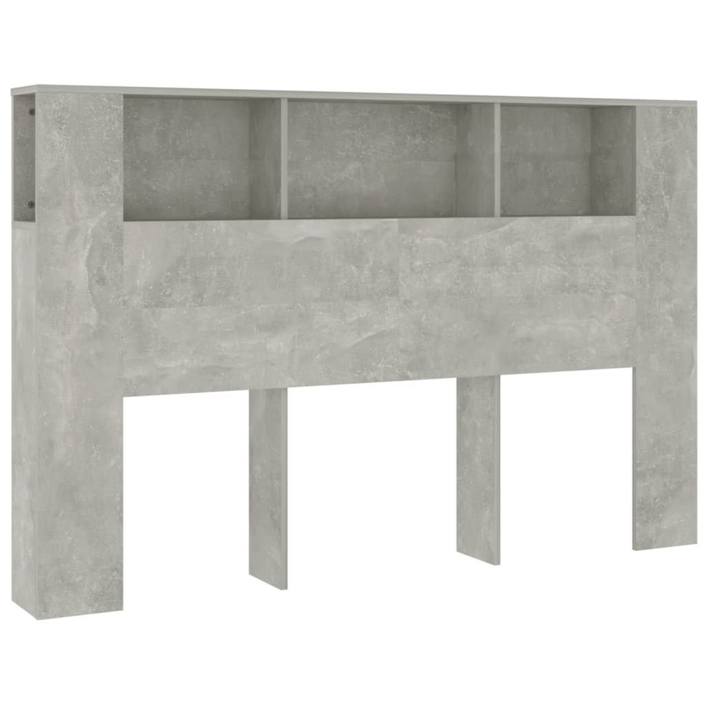 Vidaxl Wezgłowie Łóżka Z Półkami, Szarość Betonu, 160X18,5X104,5 Cm