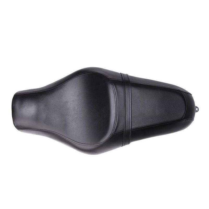 PU Leather Motorcycle Front Driver Rear Passenger Two Up Seat Black For Harley Sportster XL 883 1200 Forty Eight XL1200X