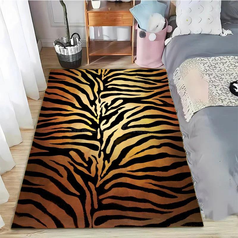 Leopard Print Printed Texture Fur Carpet For Living Room Panther Wild Tiger Lion Area Large Rug Non Slip Bathmat Home Decor Mat