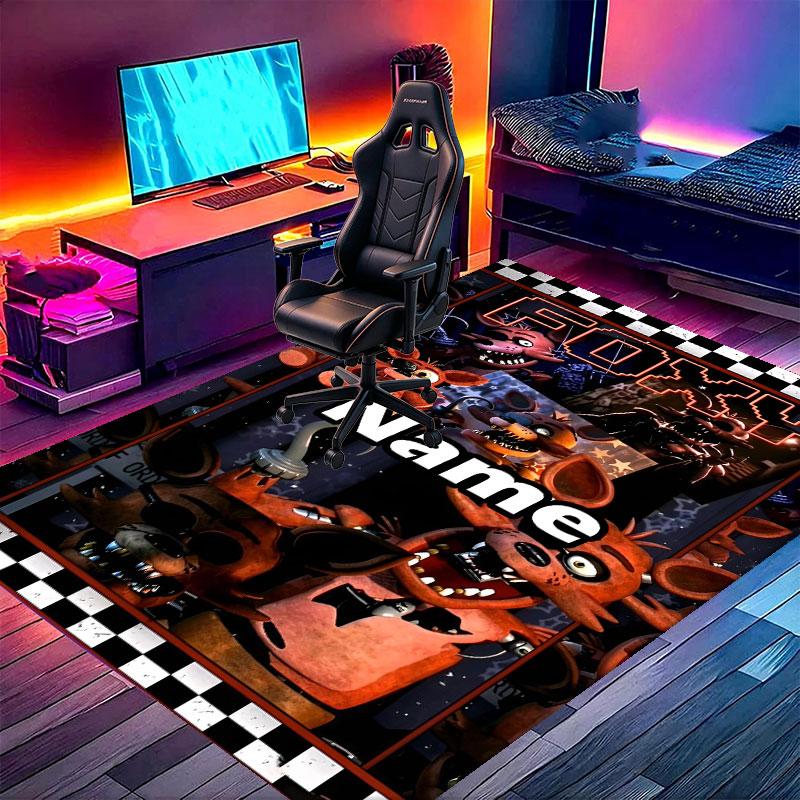 Custom Name Personalized Five Nights at Freddy's Print Carpet, Versatile Home Decor Rug, for Playroom, Apartment, Balcony, Entryway, Hallway Gift