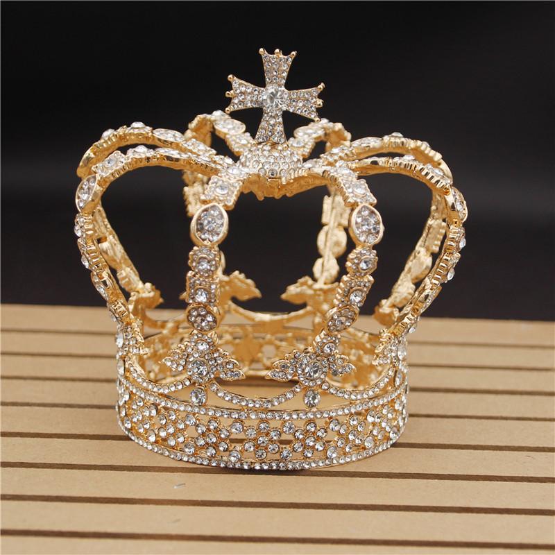 Baroque Royal King Crown Male Diadem Bridal Wedding Hair Ornaments for Women Queen Tiaras and Crowns Head Jewelry