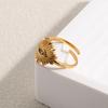 MamacitaSlay 316L Stainless Steel Evil Eye Zircon Adjustable Ring 18K Gold Plated Waterproof Jewelry For Women Statement Ring