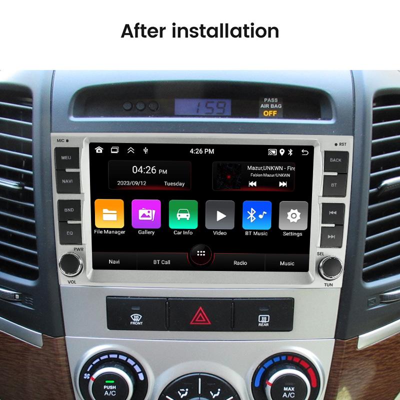 Wireless CarPlay Android Auto Multimedia Display Screen For Hyundai Santa Fe 2006-2012 Android 15 Car Radio Intelligent System