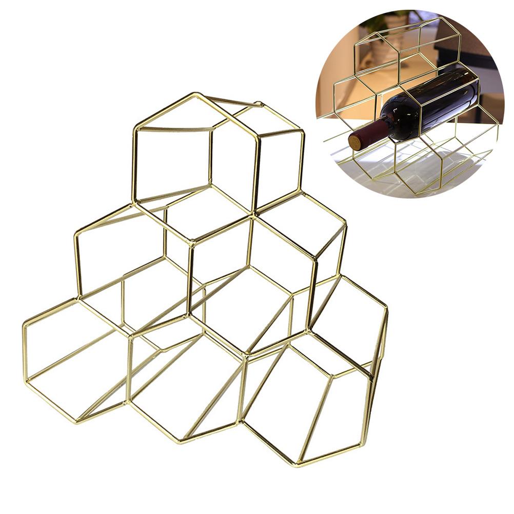 Tabletop Wine Rack 6 Bottle Wine Holder Modern Metal Wine Rack Desktop Wine Bottle Holder