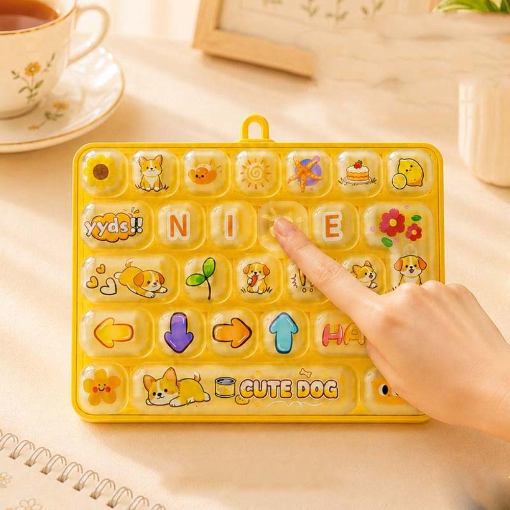 Clear Key Sounds 26 Keys Keyboard Keychain Animal Theme Candy Color Keycap Keychain Bookbag Decor