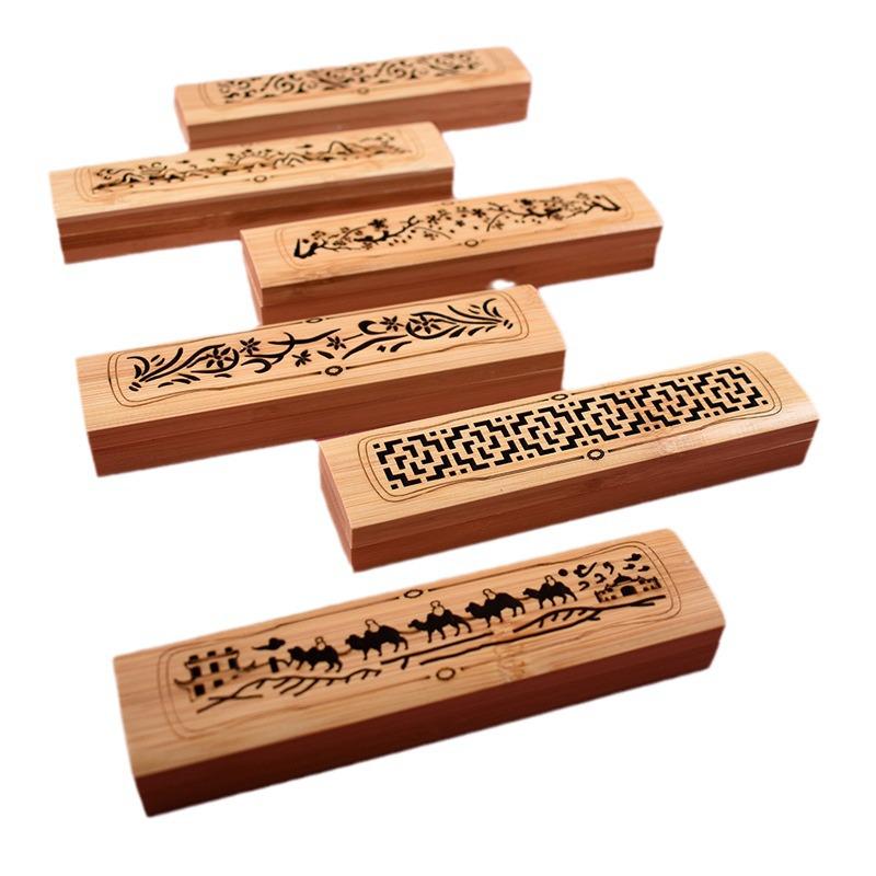Portable Bamboo Incense Burner for Travel, Home, & Study - Holds Sandalwood & Agarwood, Short Style Design
