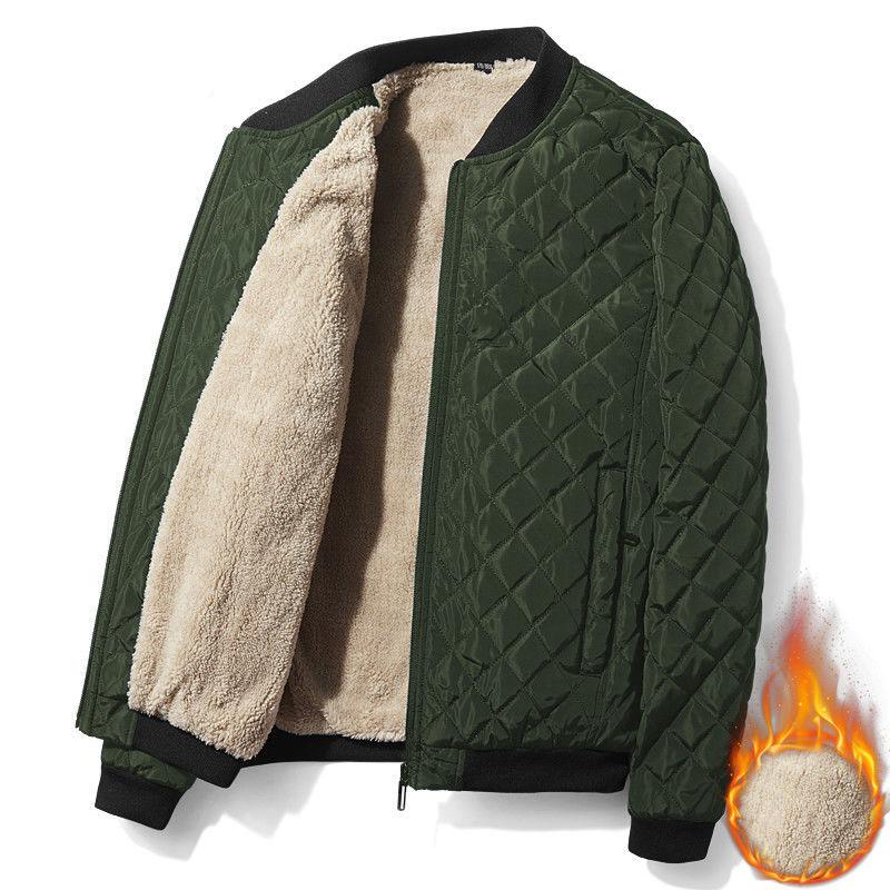 

Зимняя бейсбольная форма с круглым вырезом, кашемировая стеганая куртка, теплое пальто, свободная повседневная парка для мужчин XXXXL зелёный