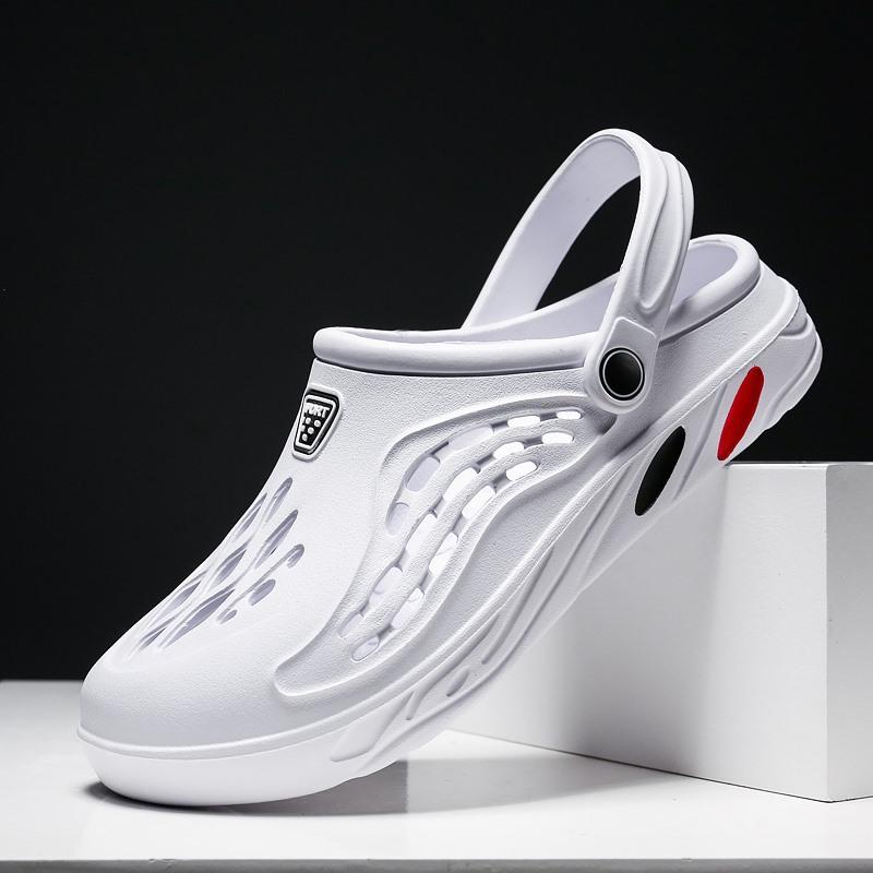 Fashion Litfun New Men's Hole Shoes EVA Non-slip Relaxed Beach Slippers Outdoors Leisure Flats Shoes Slip On Concise Men's Clogs Sandals