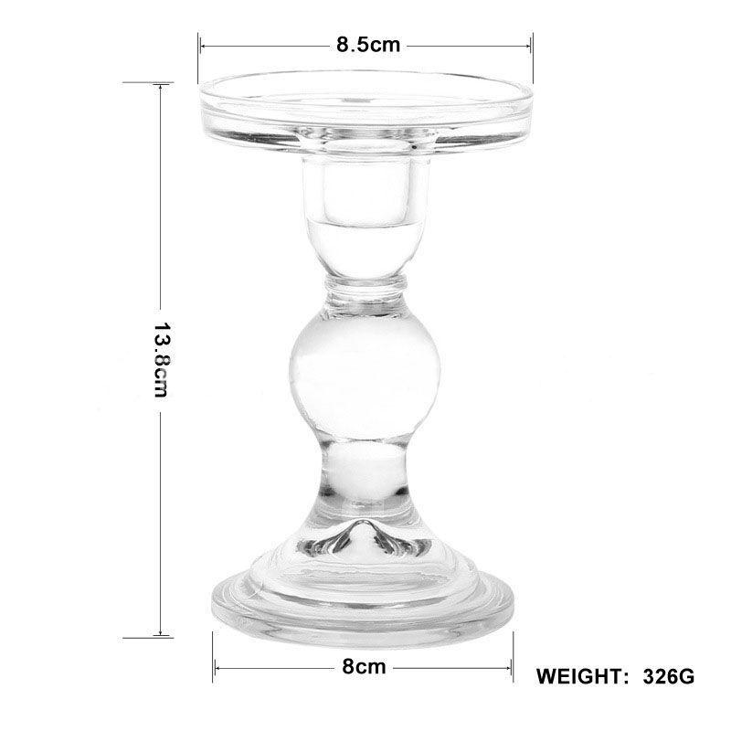 Castiçal de Vidro Transparente Canelado para Aromaterapia e Decoração de Fotografia