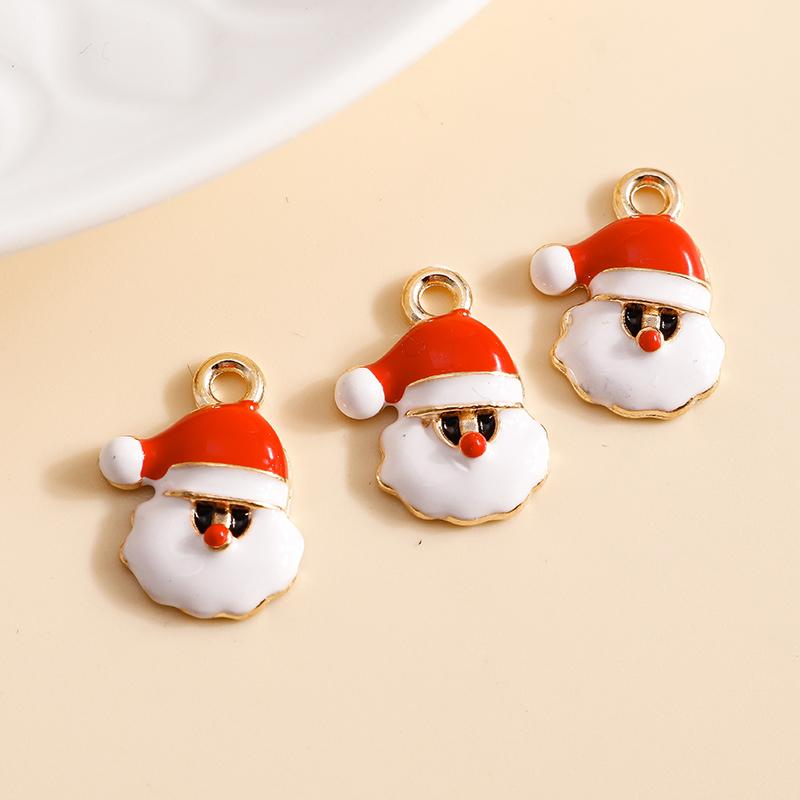 10pcs 17x21mm Cute Enamel Winter Snowflake Charms for Jewelry Making Christmas Earrings Pendants Necklaces DIY Crafts Supplies