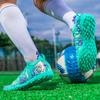 Men's High Top Football Boots Rubber Soft Sole Short Spikes Artificial Turf Leather Youth Children's Football Boots