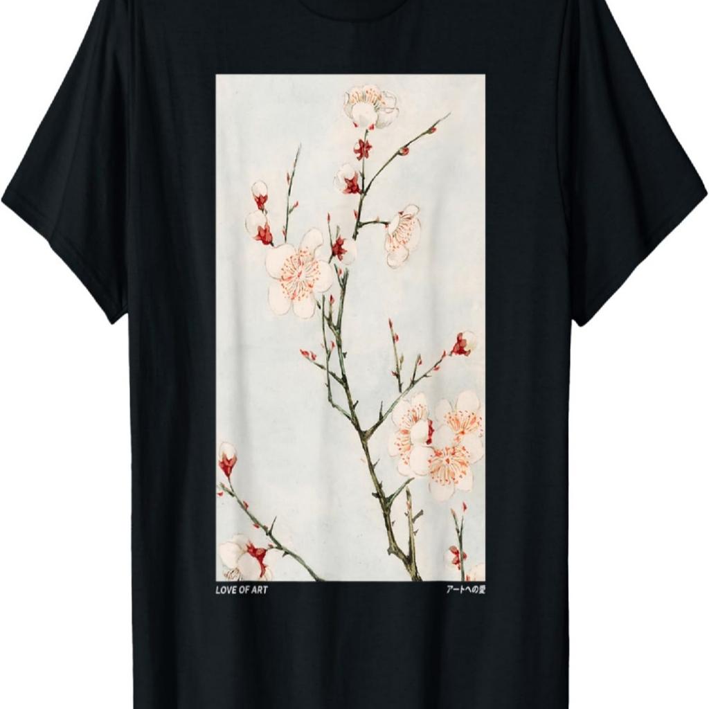 Vintage branches Cherry blossoms Aesthetic Art T-Shirt(1)