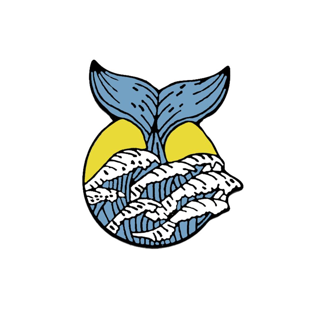 Cartoon Blue Marine Animal Brooch Save Ocean Whale Dolphin Enamel Badge Cloth Backpack Lapel Pins Jewelry Gifts for Friends Kids