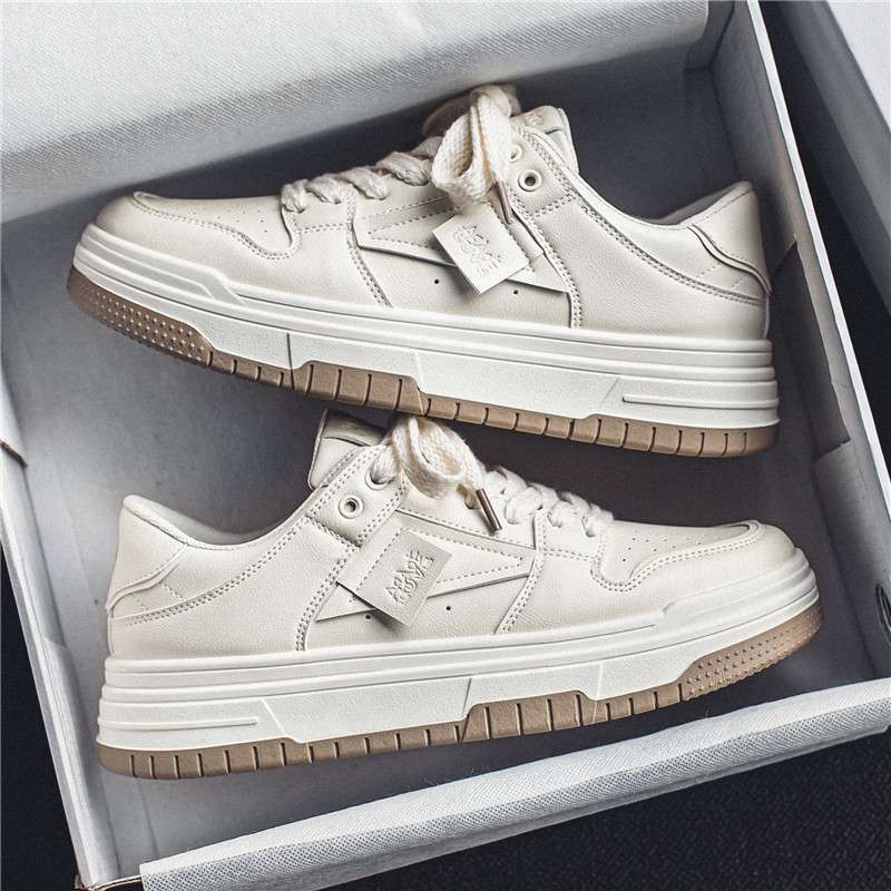 Men's shoes summer versatile trend casual niche black and white board shoes men's youth sports thick sole heightening small white tide shoes