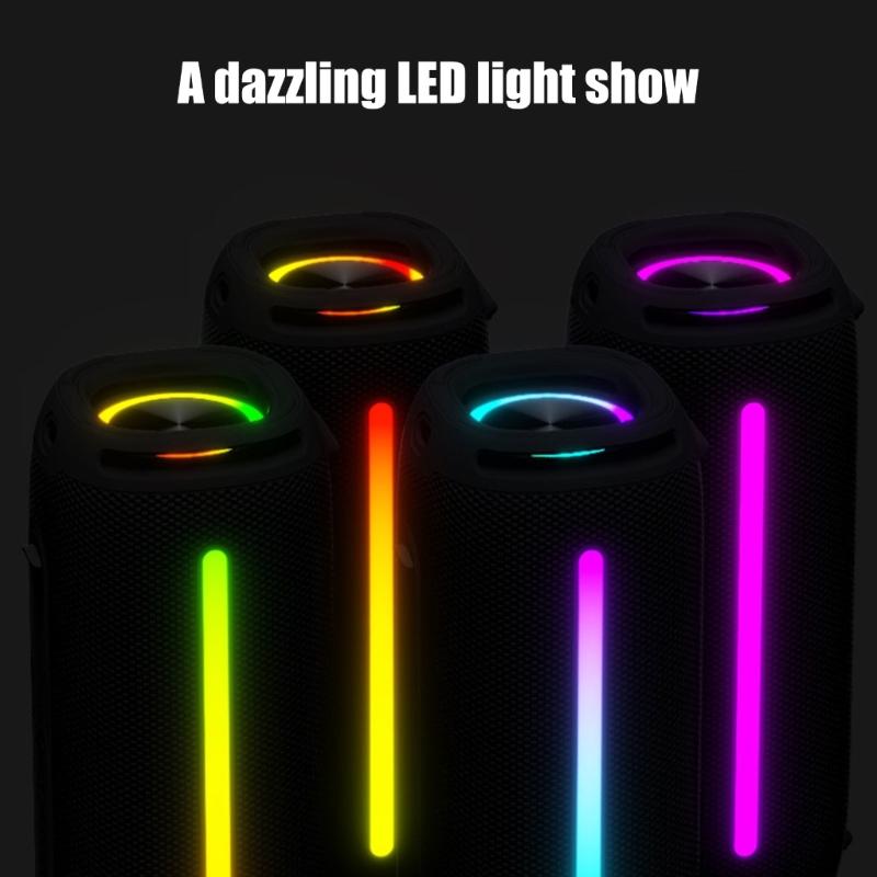 20W Portable Bluetooth-compatible Speaker Double Driver 360°Surround Sound IPX6 Waterproof For Camping Beach Party