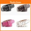 Women Hollowed Metal Leather Belt With Solid Color And Alloy Buckle Fashion