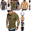 Men Solid Color Slim Fit O Neck Short Sleeve Muscle Tee Shirt Casual Tops Shirts