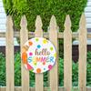 Coastal Style Wall Hanging Hello Summer Door Sign, Ice Pop Flip Flop Welcome Hanger, Decorative Plaque Farmhouse Wooden Wreath for Front Home