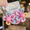 1 Pair Kid Hair Band  Cute Sweet Floral Heart Bear Crystal Hair Rope for Baby Girl Little Girl Hair Accessories
