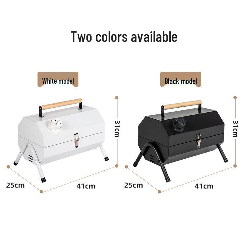 Portable Dual-Use Folding Smokeless Charcoal Grill & Frying Stove for Outdoor Camping