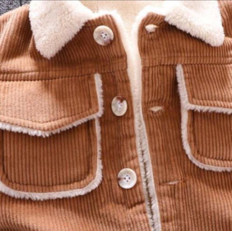 Dziecięca bawełniana kurtka zimowa pluszowa i gruba