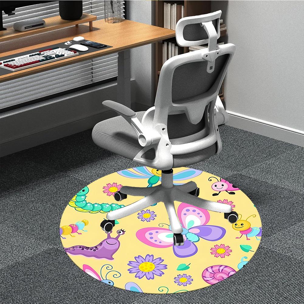 

1pc Butterfly, Caterpillar Chair Carpet for Office Non-Slip, Rug for Office, Room, Good Gift for Family or Friends, yy251226159 80cm by 80cm
