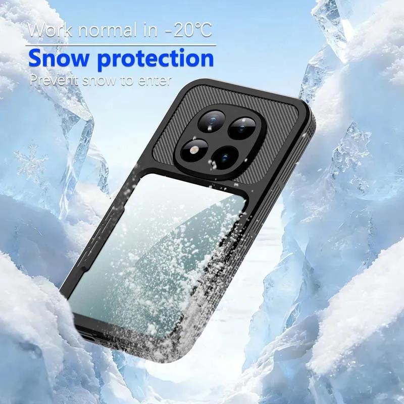 For Redmi Note 15 Pro 5G Waterproof Pouch Shockproof Phone Case Full Coverage Transparent Shell with Lanyard Button Cover Bumper