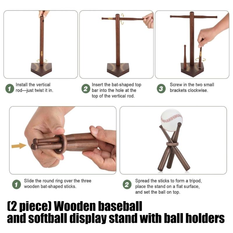 Wood Baseball Accessories Jewelry Organizers for Rings Necklaces and Ball Stand Elegant Necklace Holder